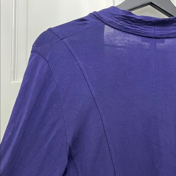 Eileen Fisher Deep Purple Viscose Blend Open Front Cardigan - Size XS - Picture 5 of 16